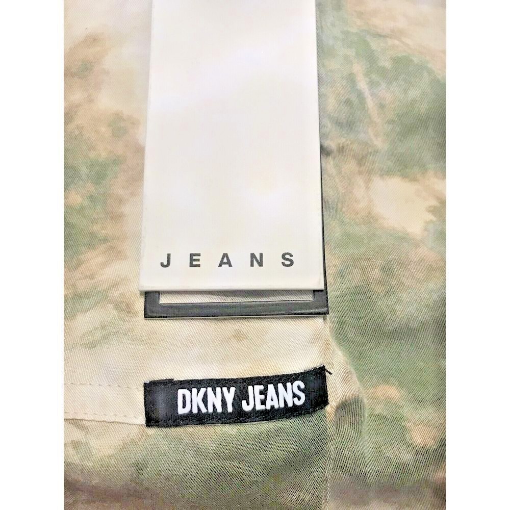DKNY Jeans Womens Printed Drawstring Shorts M Feather Grey Olive Tie Dye Casual - Picture 13 of 15